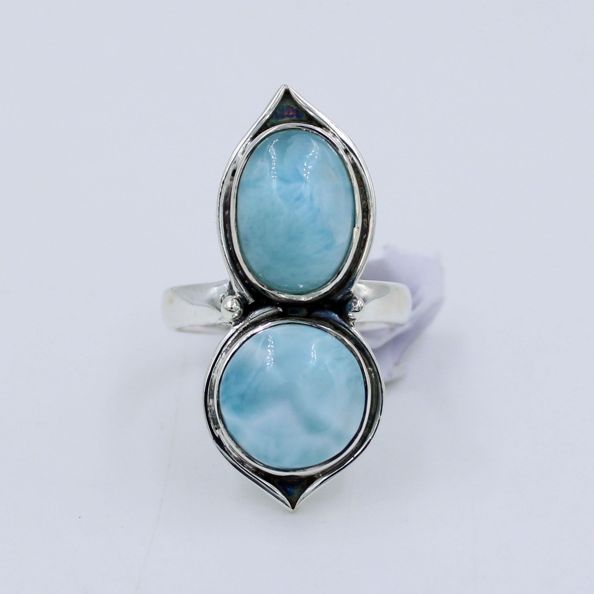 Silver Jewelry Larimar Gemstone Ring