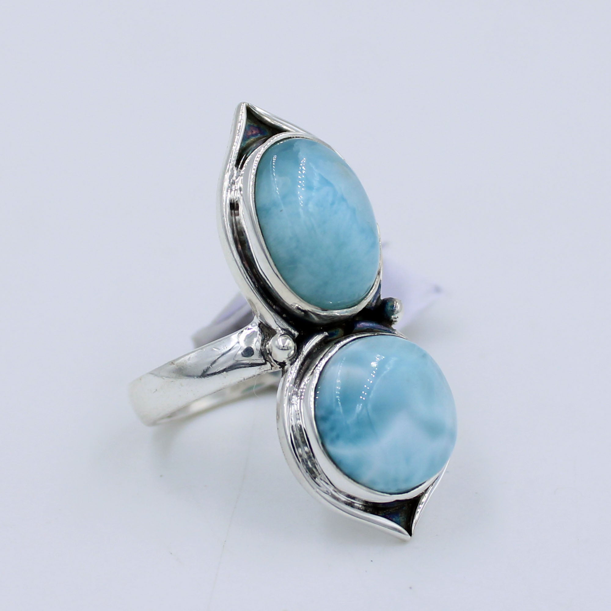 Silver Jewelry Larimar Gemstone Ring