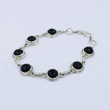Natural Black Onyx 925 Silver Jewelry Bracelet