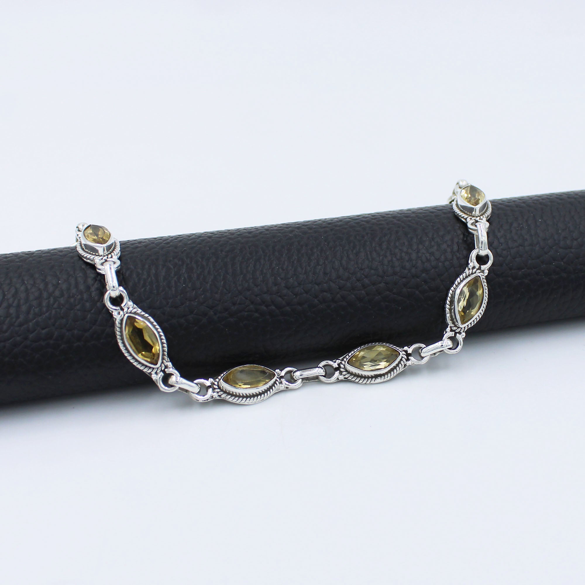 Citrine Quartz 925 Sterling Silver Designer Bracelet