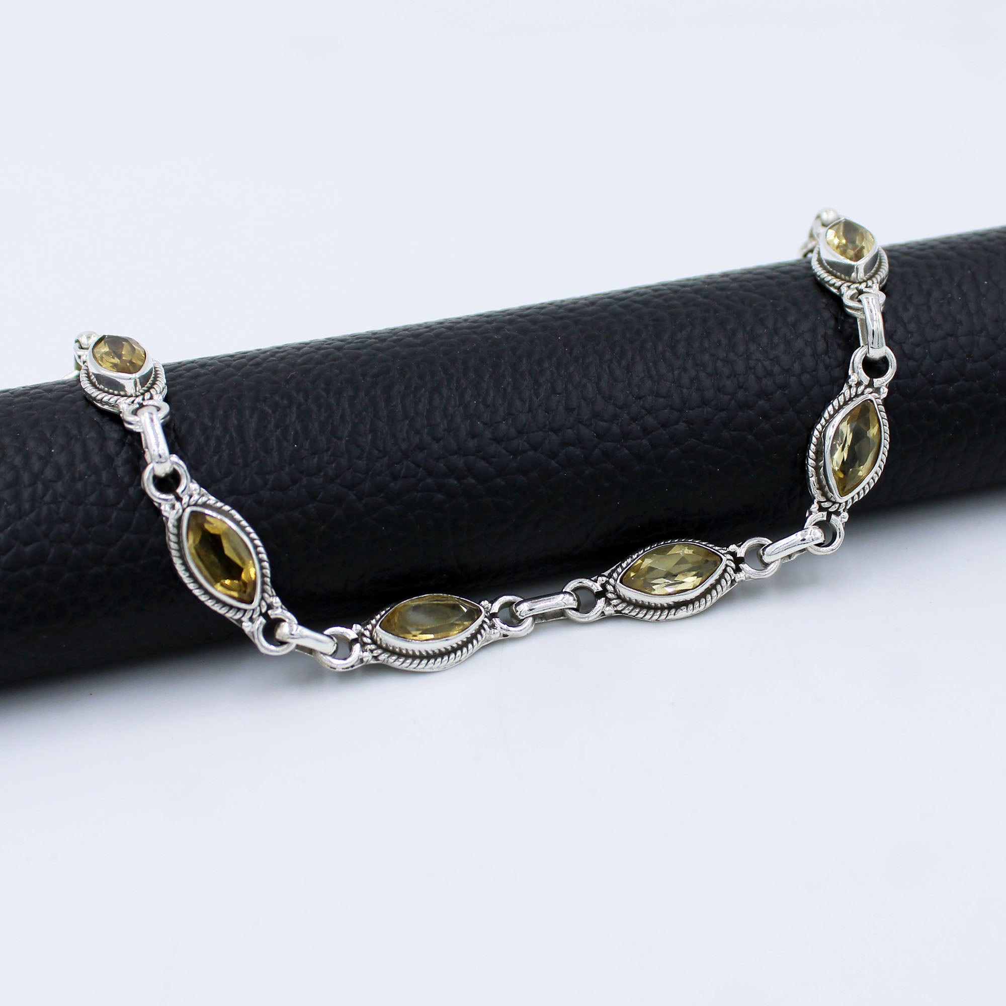 Citrine Quartz 925 Sterling Silver Designer Bracelet