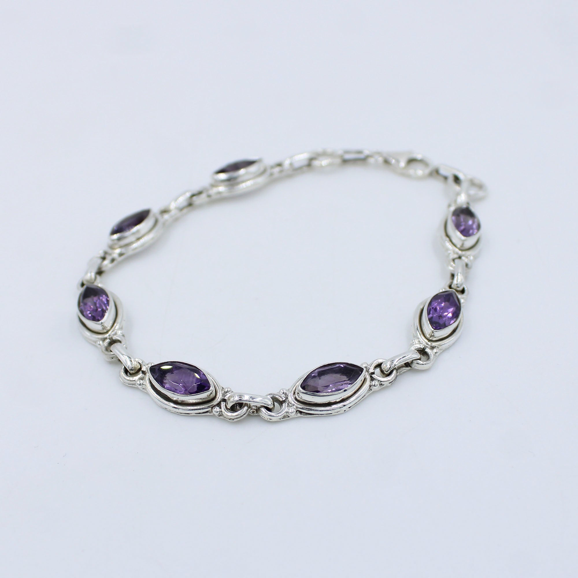 Amethyst 925 Silver Jewelry Bracelet