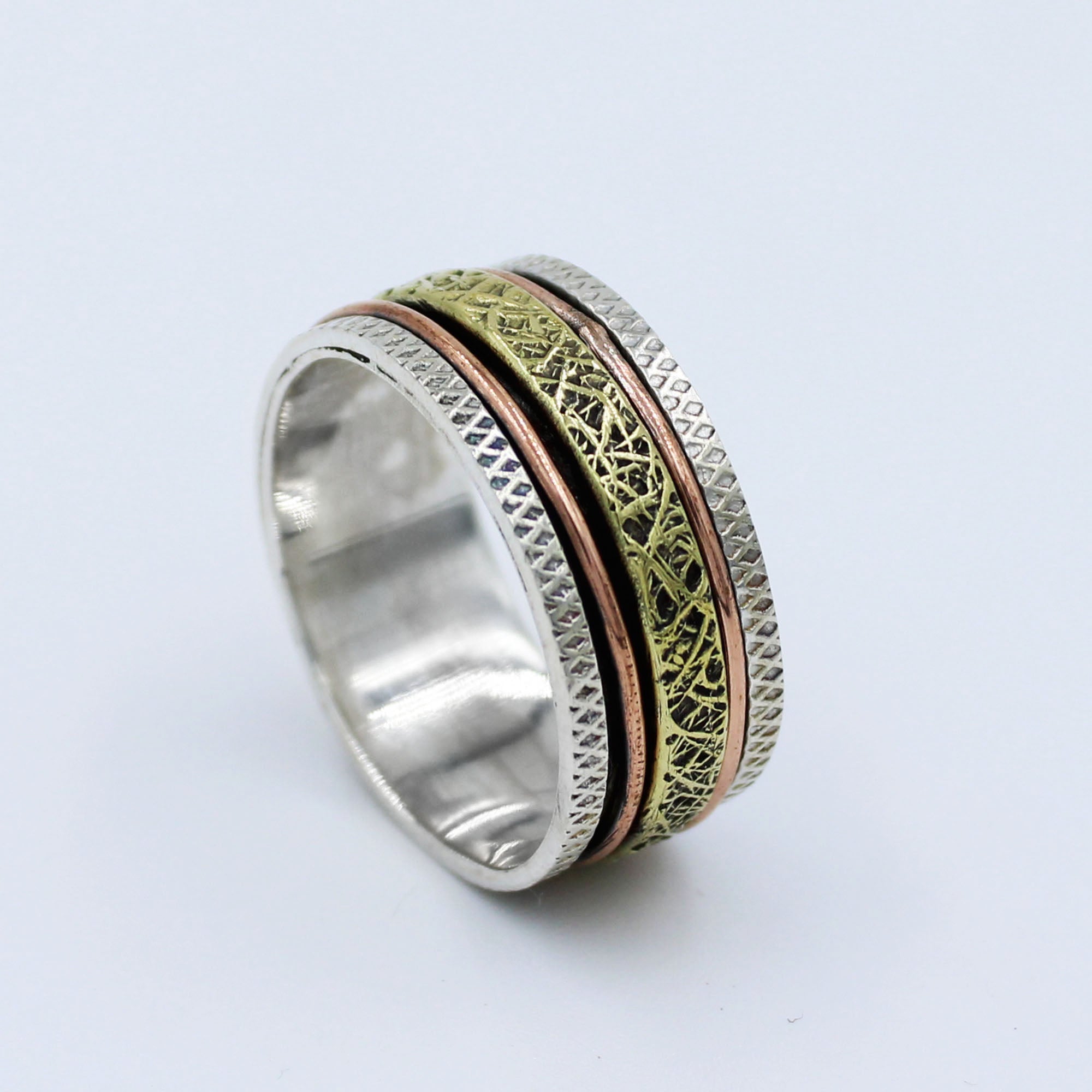 Engraved 925 Silver Band Designer Ring