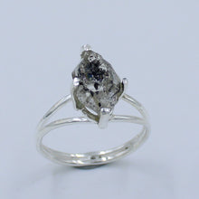 Raw Herkimer Diamond 925 Silver Ring