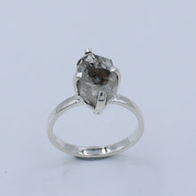 Raw Uncut Herkimer Diamond Silver Ring