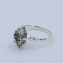 Raw Uncut Herkimer Diamond Silver Ring
