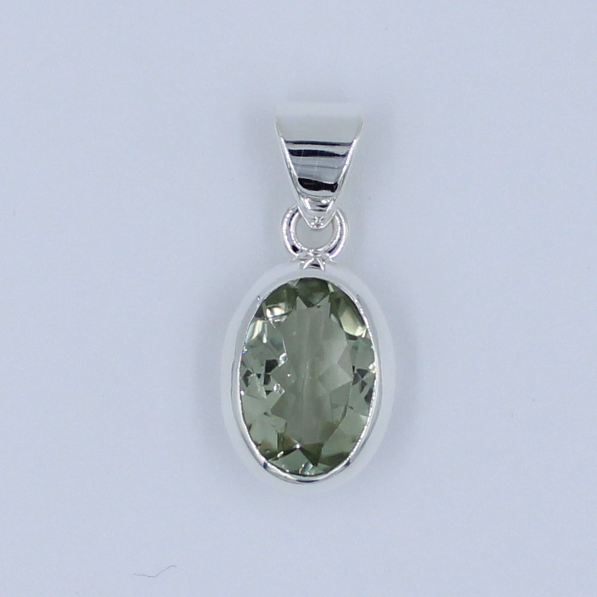 Natural Green Amethyst 925 Silver Jewelry Pendant