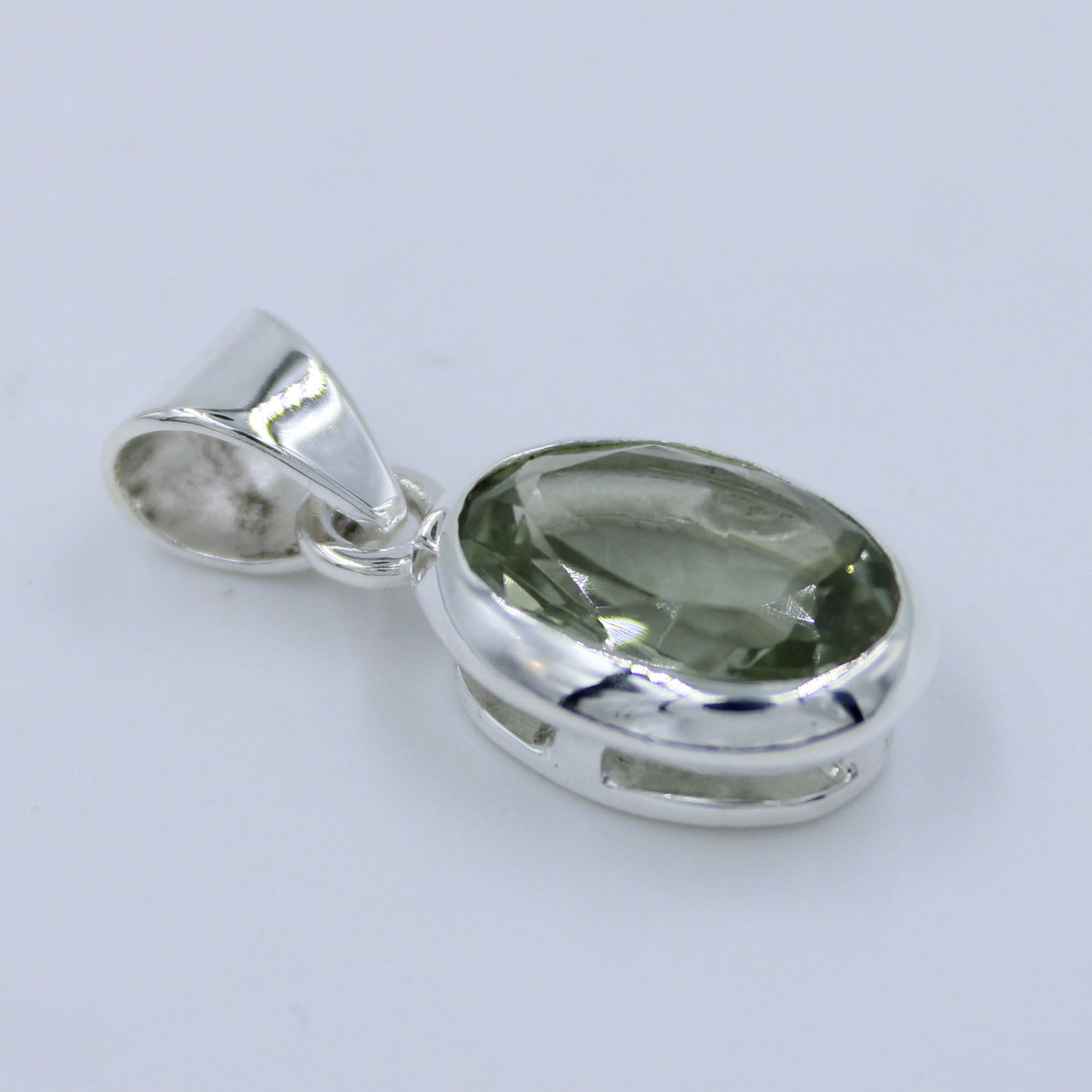 Natural Green Amethyst 925 Silver Jewelry Pendant