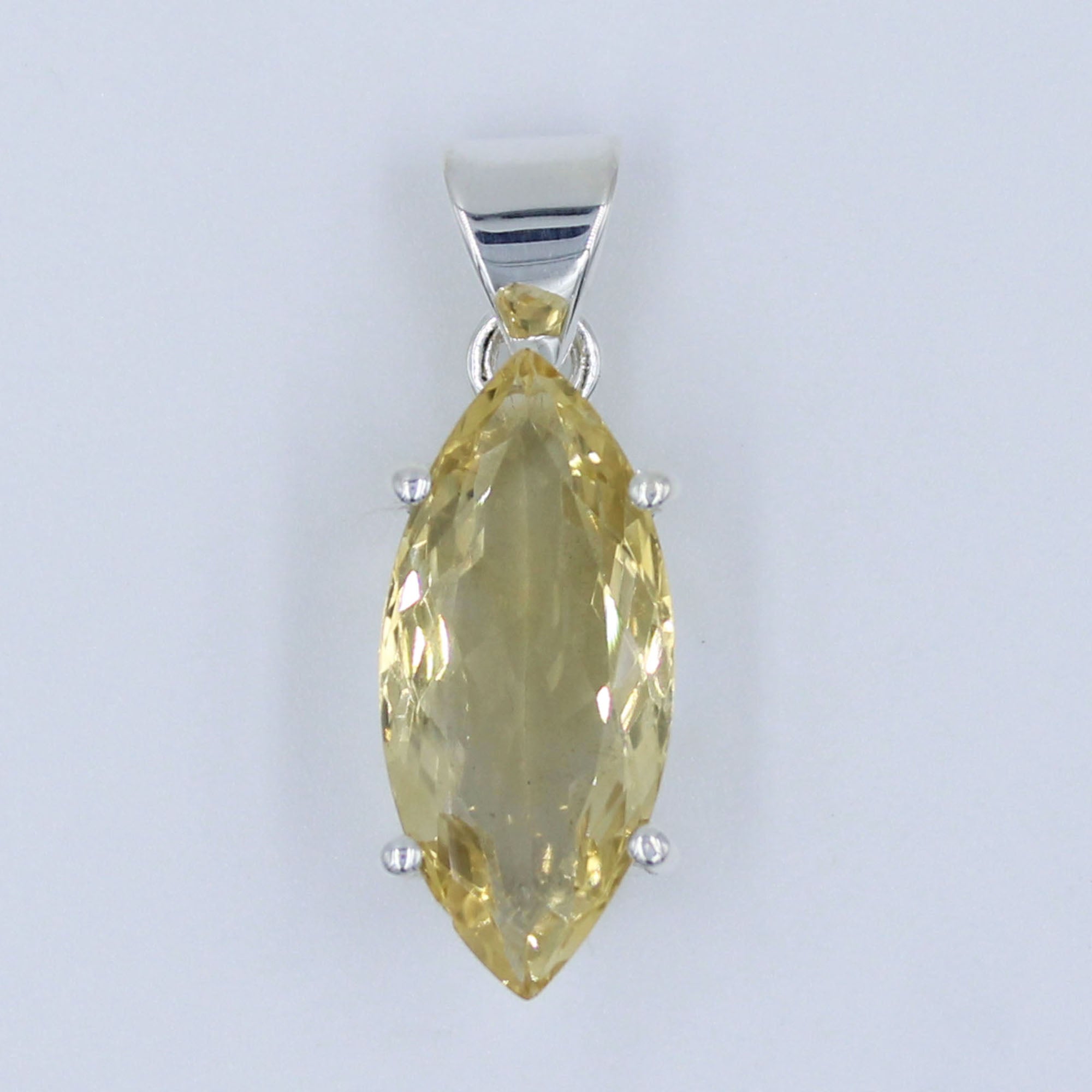 Natural Citrine Marquise 925 Silver Pendant