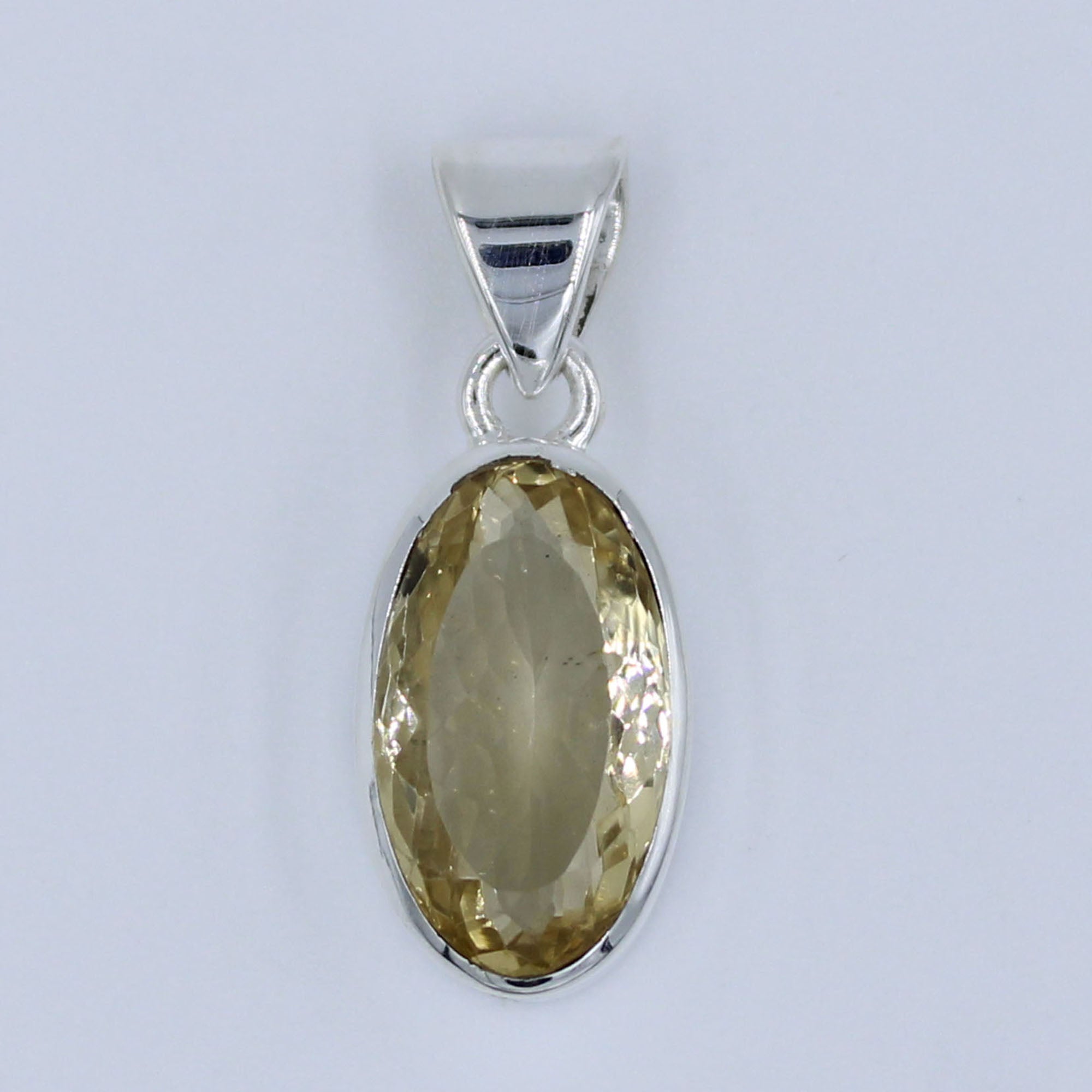 Citrine Oval 925 Silver Pendant