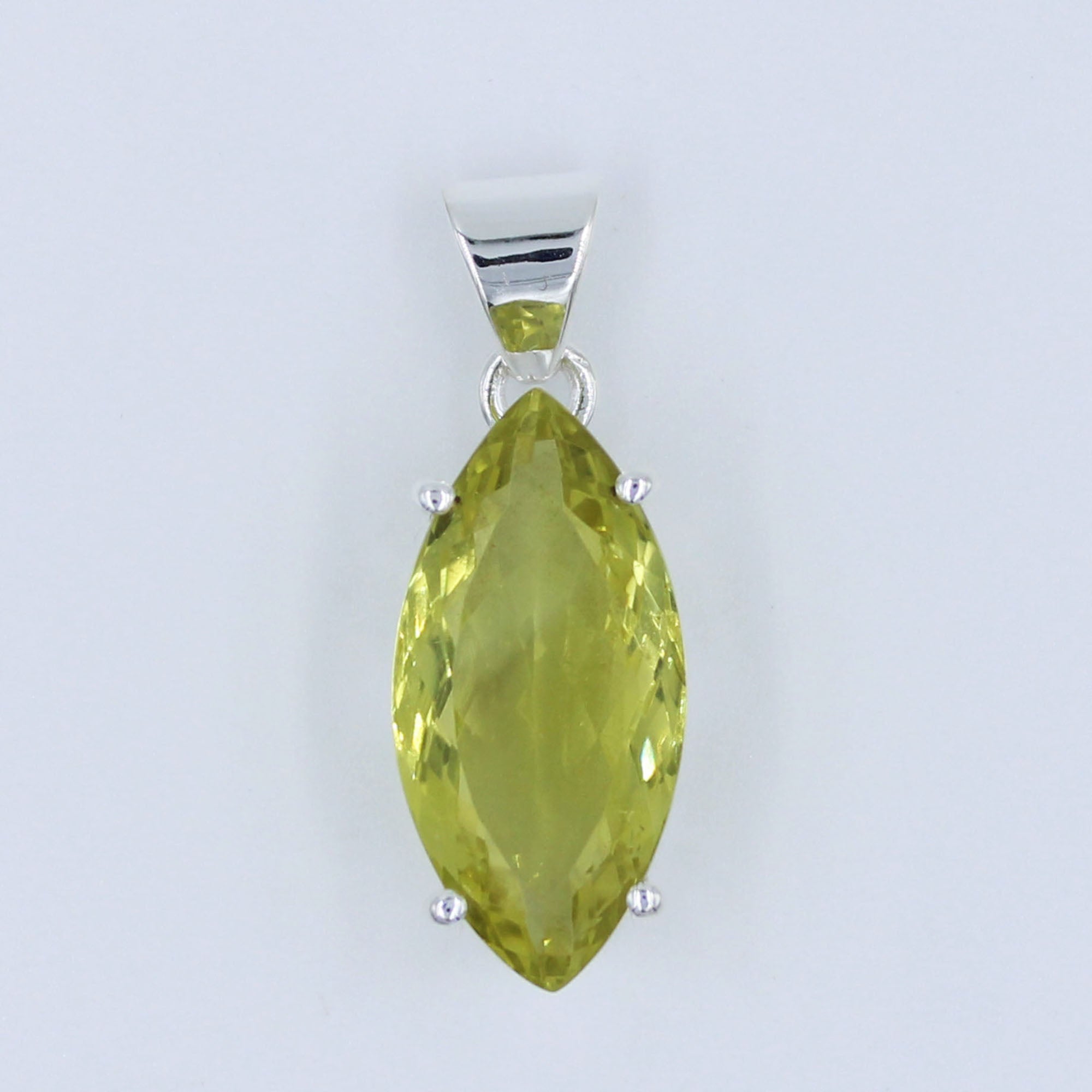 Marquise Lemon Quartz 925 Silver Jewelry Pendant