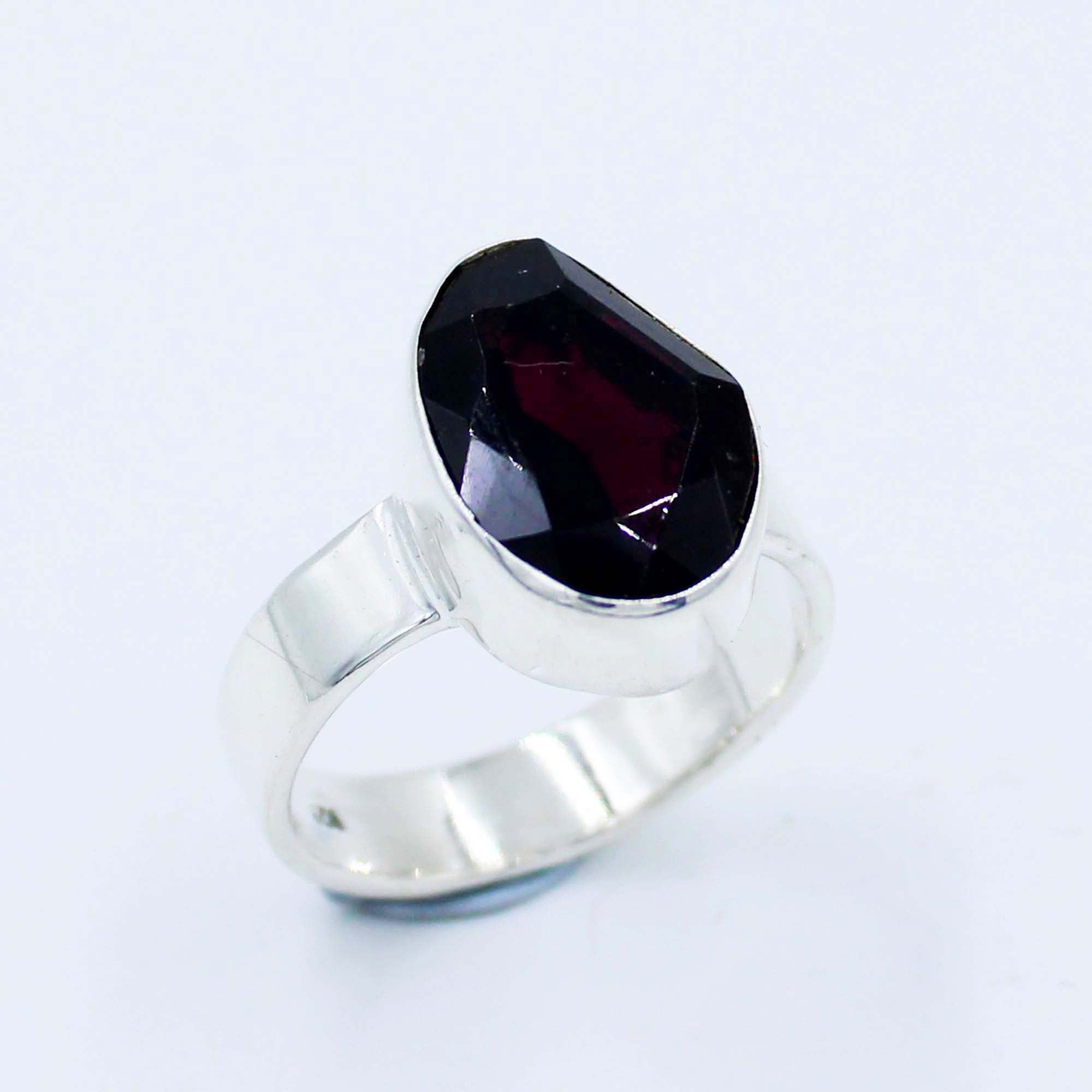 Garnet Handmade Silver Ring