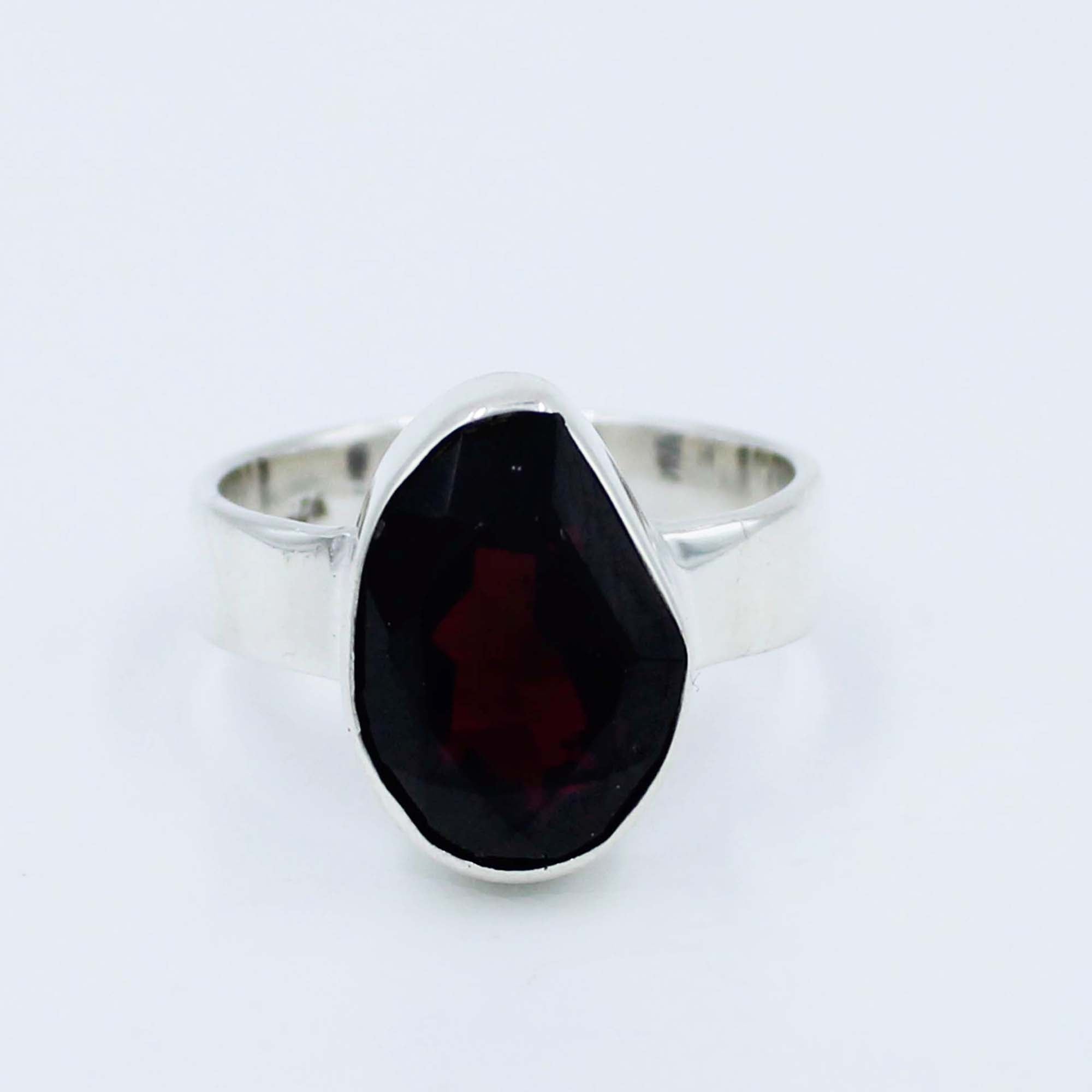 Garnet Handmade Silver Ring