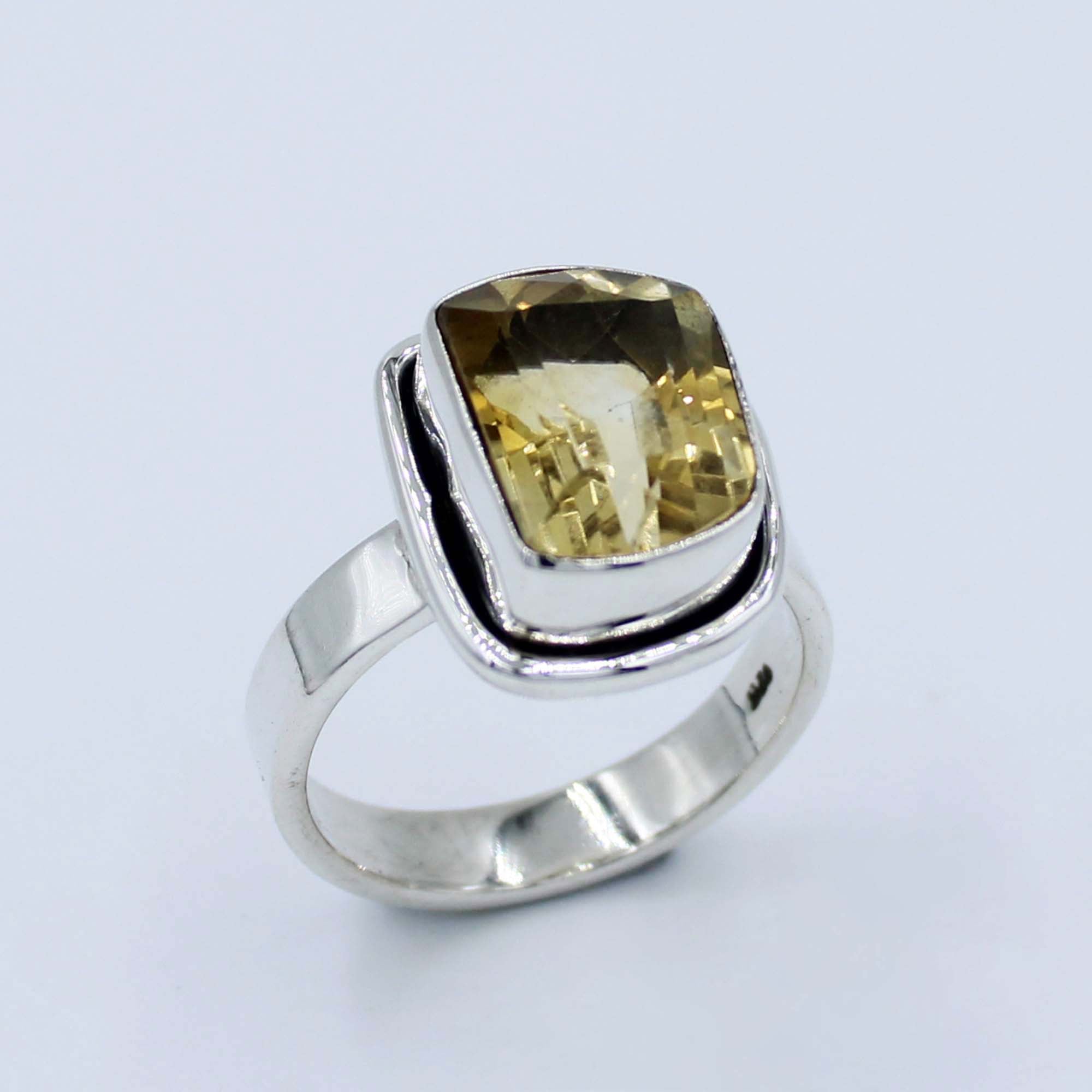 November Birthstone Citrine Silver Ring