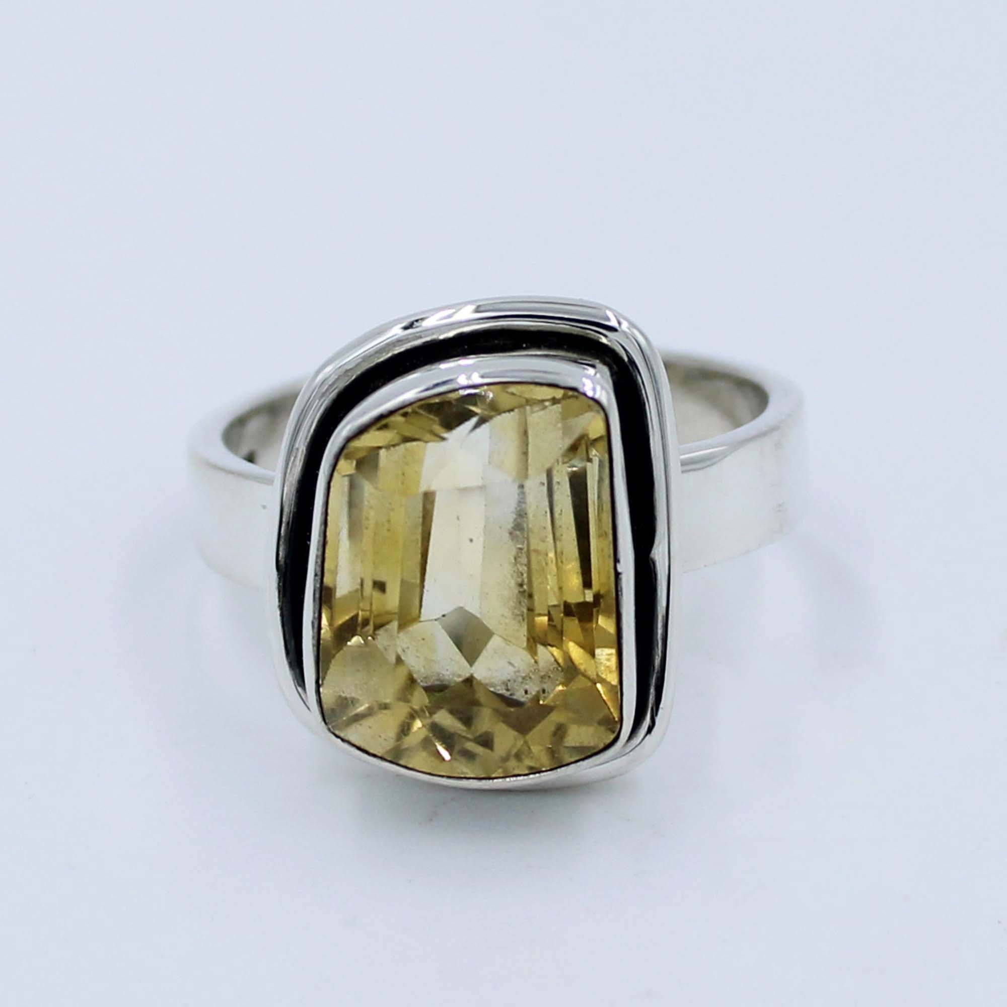 November Birthstone Citrine Silver Ring