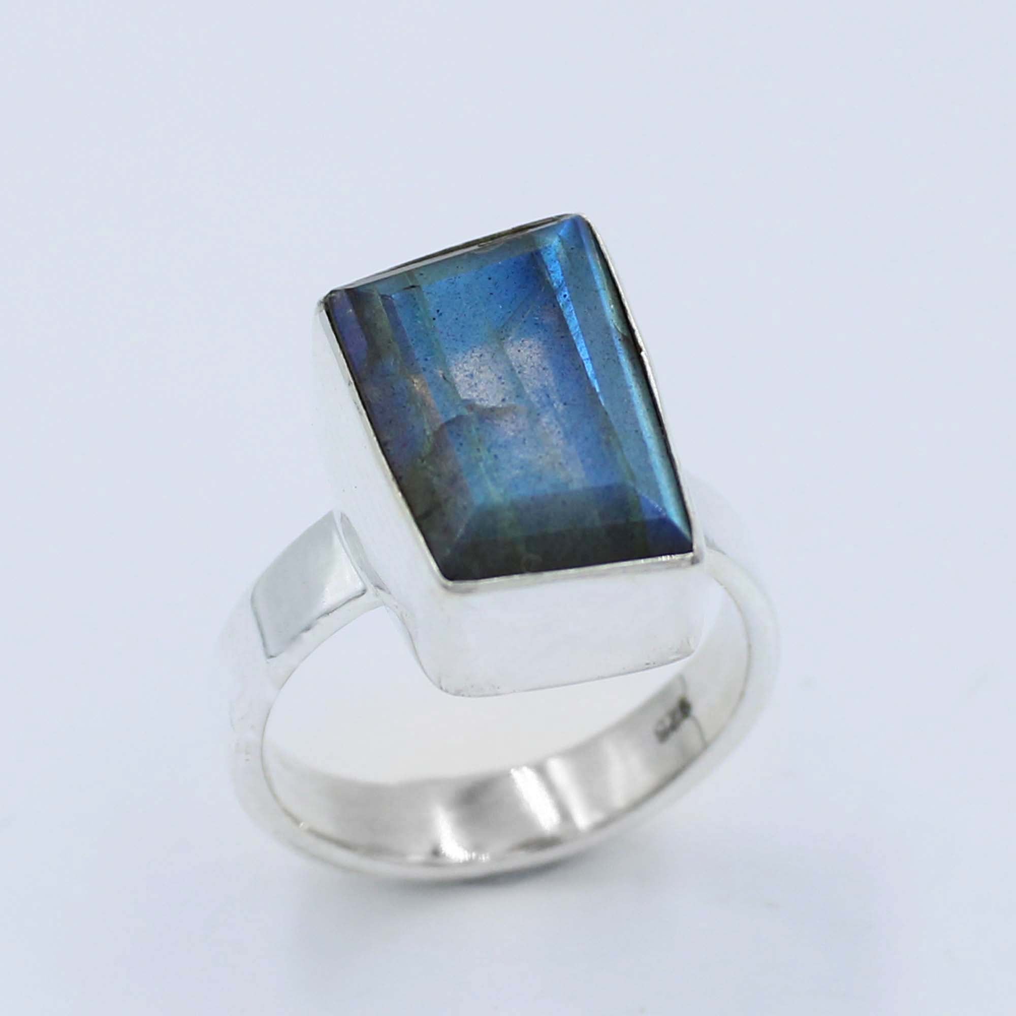 Blue Labradorite Sterling Silver Ring