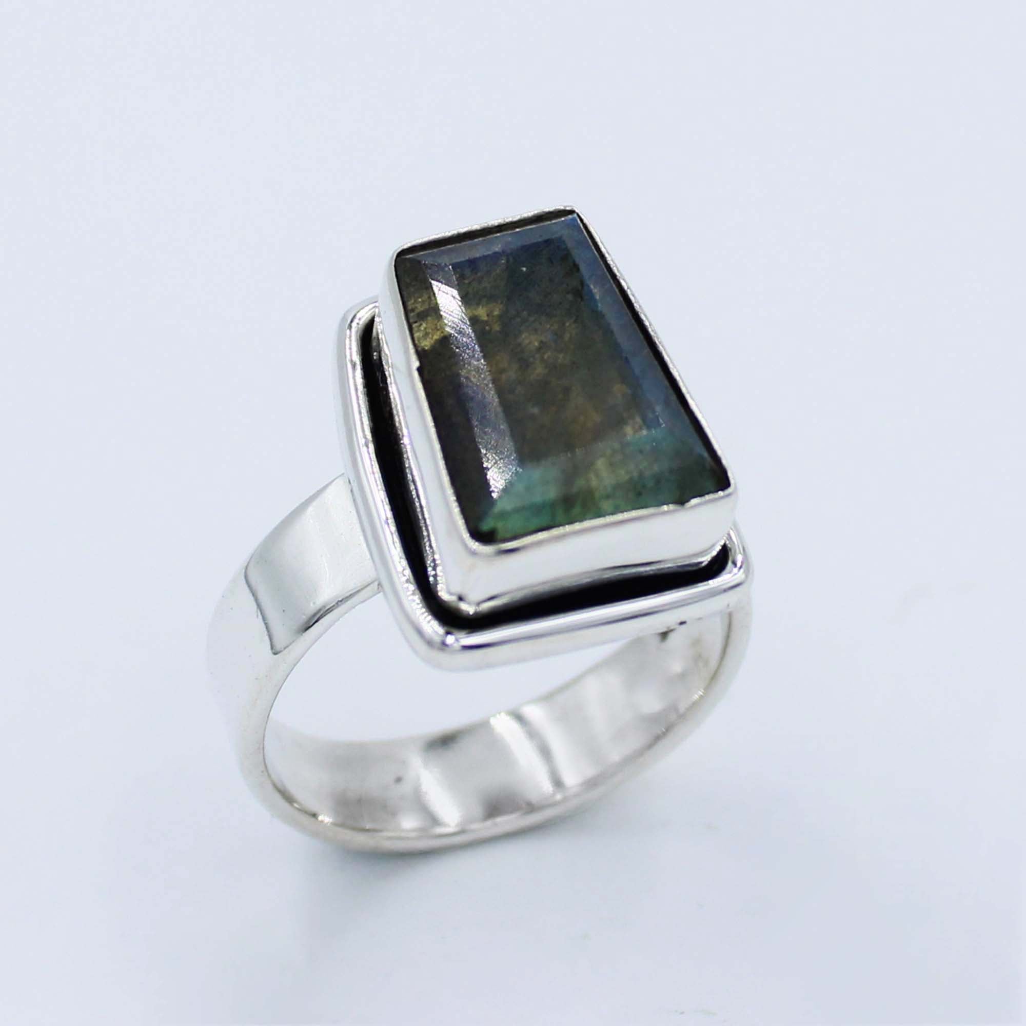 Blue Labradorite Sterling Silver Ring