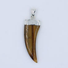 Natural Tiger eye 925 Sterling Silver Claw Pendant