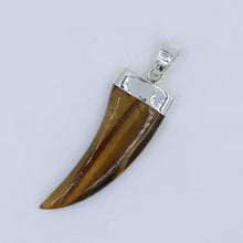 Natural Tiger eye 925 Sterling Silver Claw Pendant
