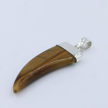 Natural Tiger eye 925 Sterling Silver Claw Pendant