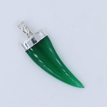 Green Onyx Claw Pendant 925 Silver Jewelry