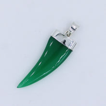 Green Onyx Claw Pendant 925 Silver Jewelry