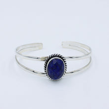 Natural Lapis Lazuli 925 Sterling Silver Handmade Bangle