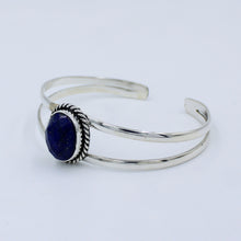 Natural Lapis Lazuli 925 Sterling Silver Handmade Bangle