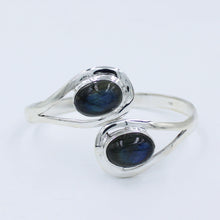 Natural Labradorite 925 Sterling Silver Bangle