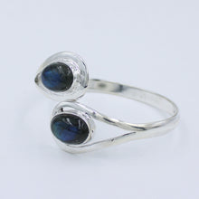 Natural Labradorite 925 Sterling Silver Bangle