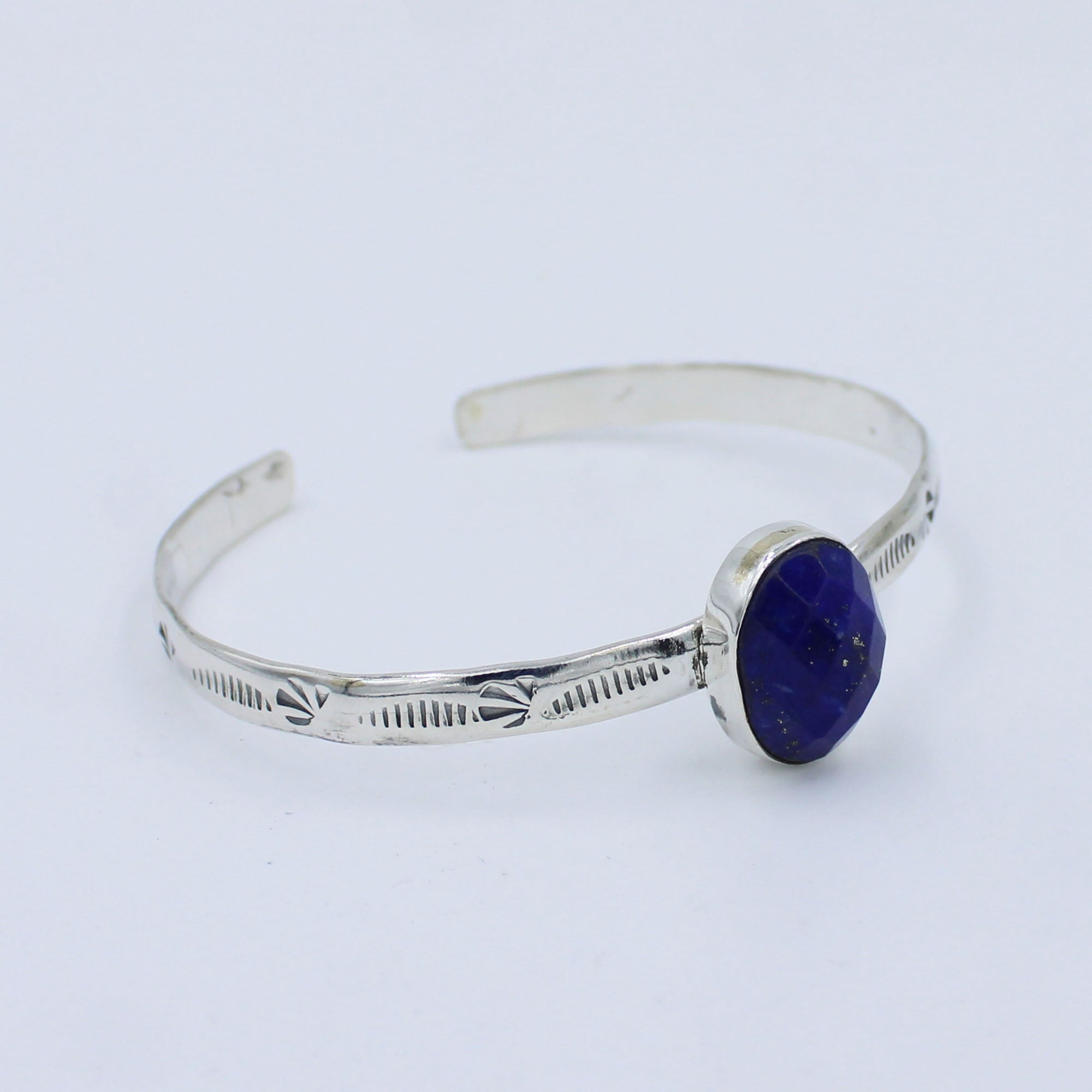 Lapis Lazuli handmade 925 Silver bangle adjustable