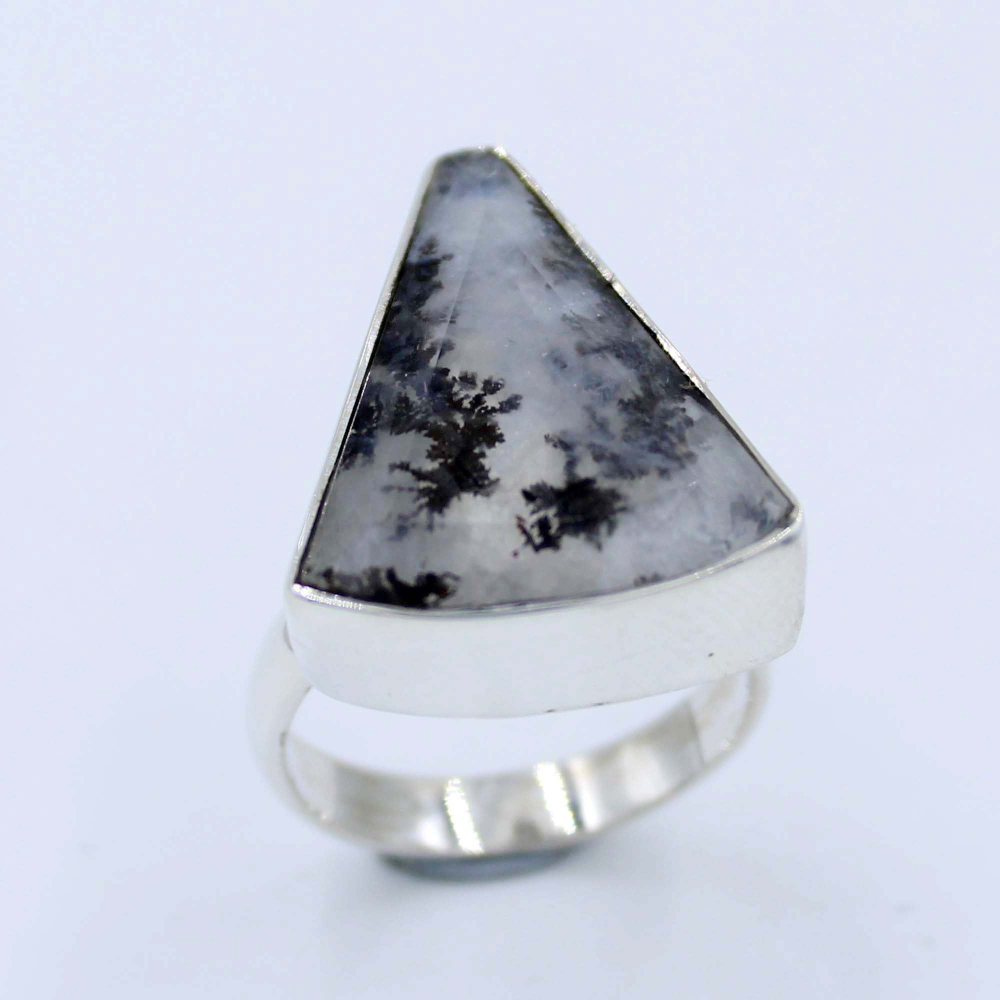 Dendritic Agate 925 Sterling Silver Ring