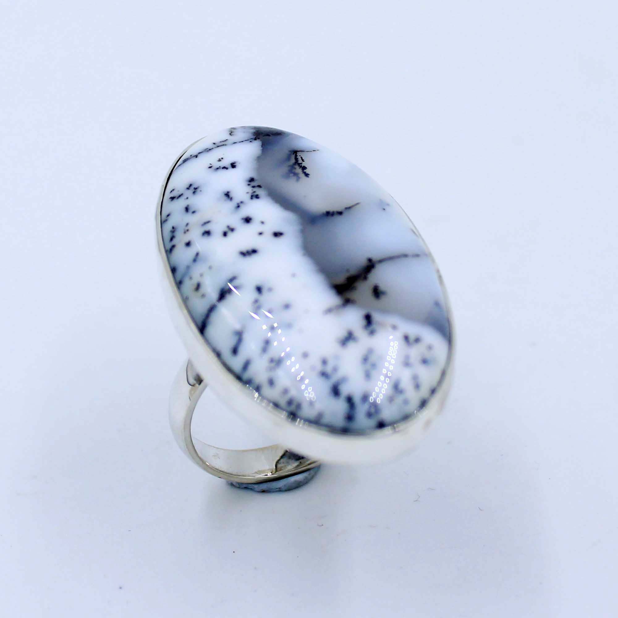 Dendritic Opal Sterling Silver Unisex Ring