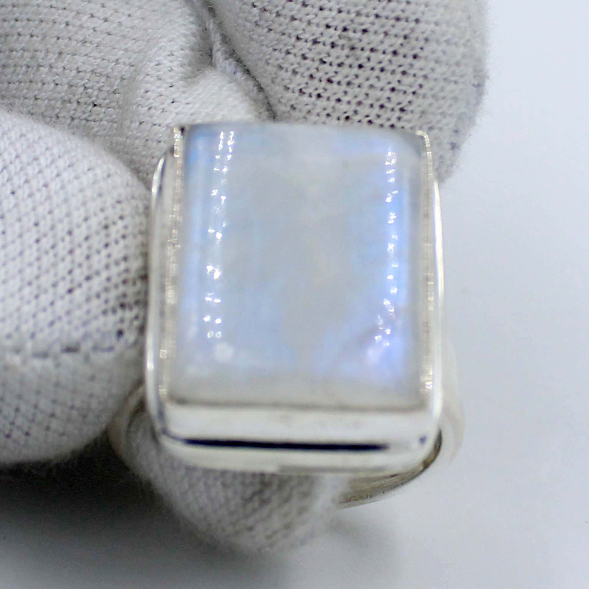 Moonstone Cabochon Silver Gift Ring Size 7