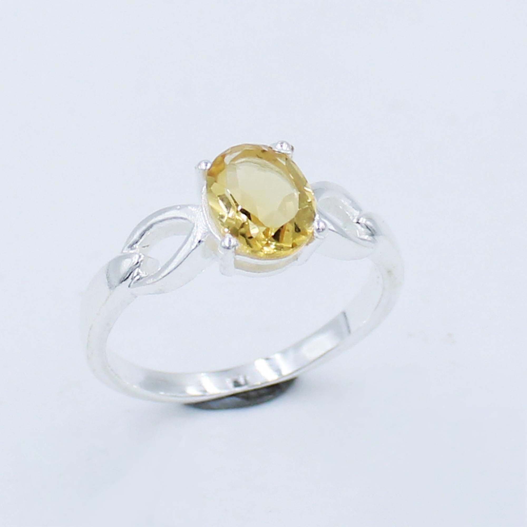 Natural Citrine Handmade Engagement Women Ring