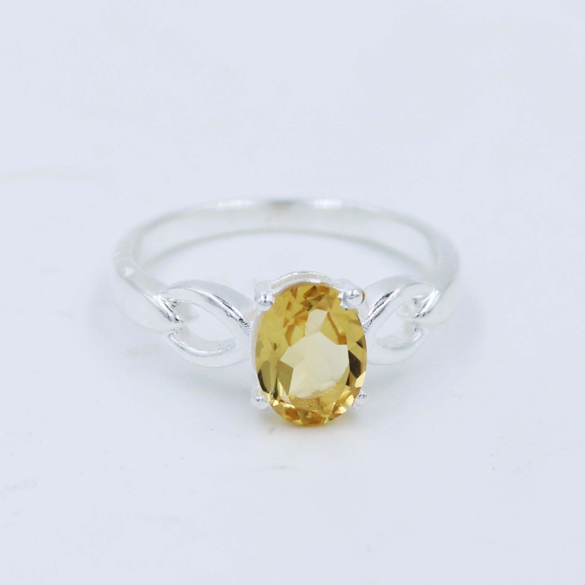 Natural Citrine Handmade Engagement Women Ring