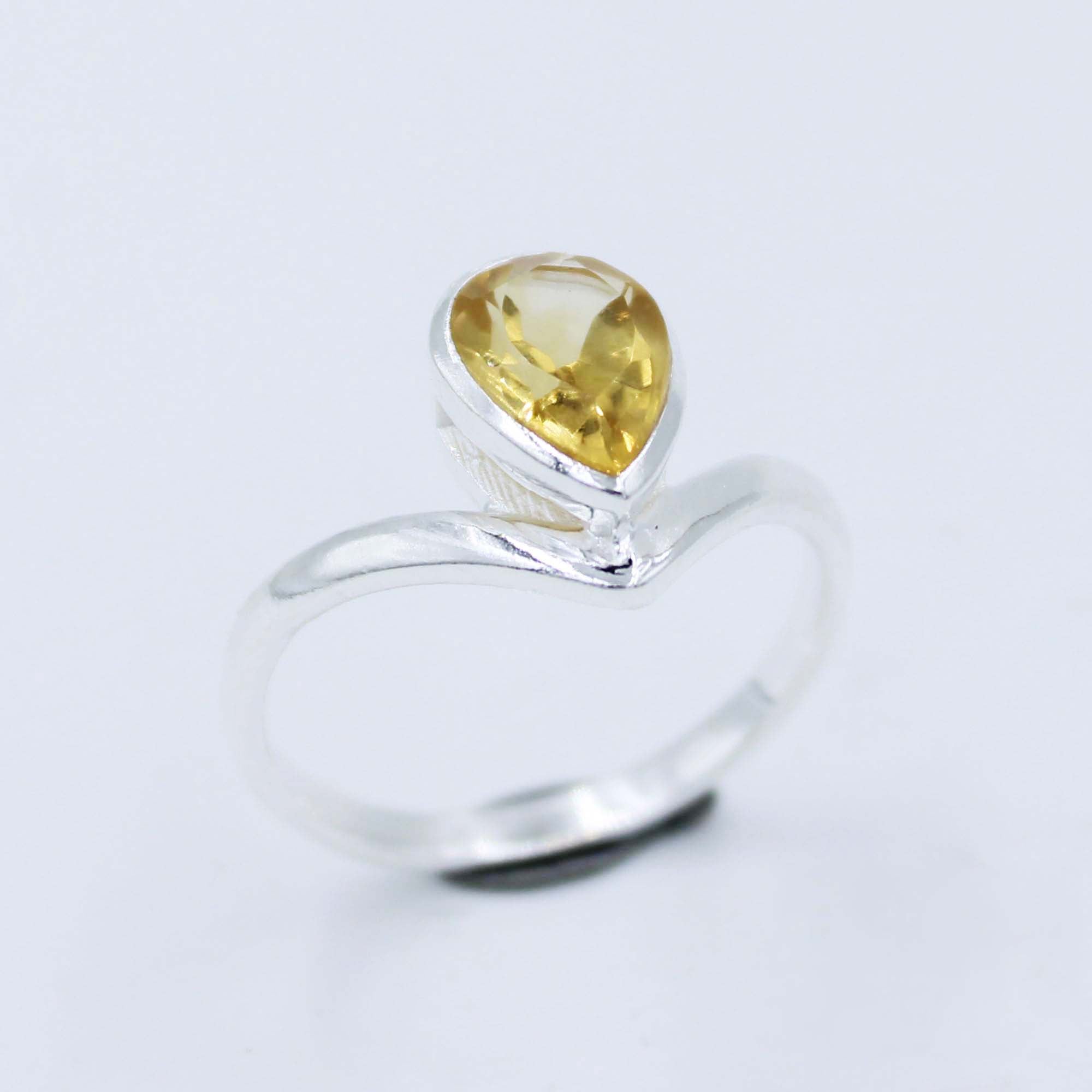 Natural Citrine Faceted 925 Sterling Silver Handmade Ring