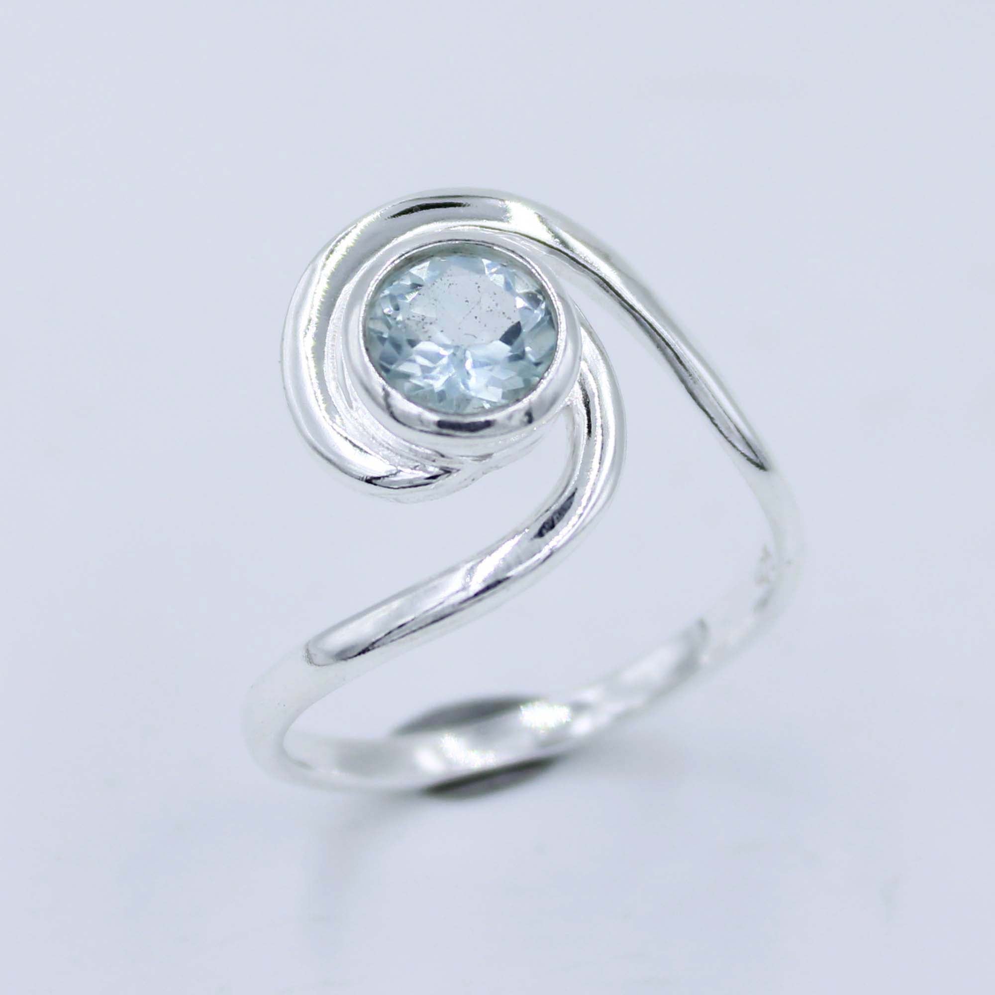 Natural Blue Topaz 925 Sterling Silver Ring