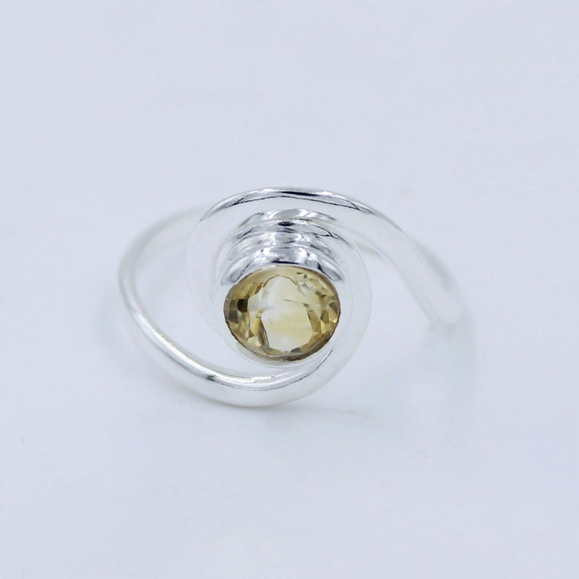 Natural Citrine 925 Silver Elegant Women Ring