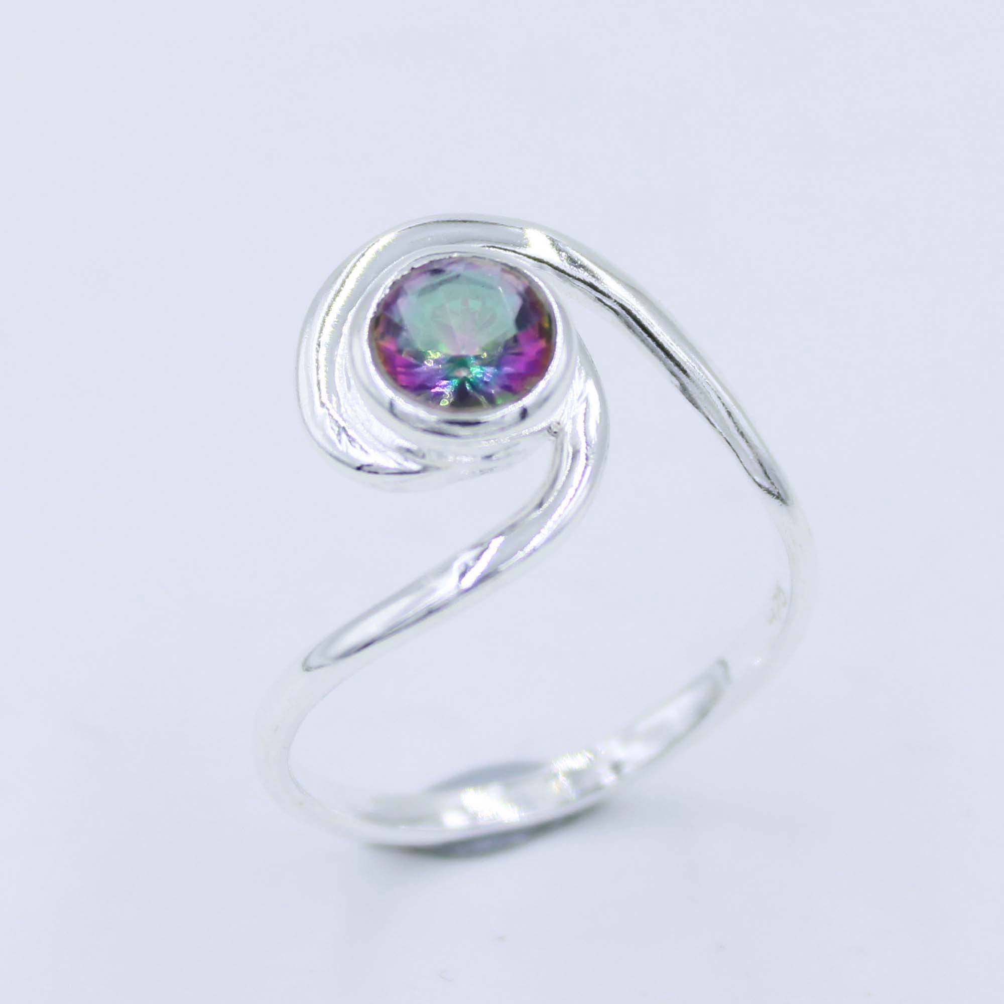 Mystic Quartz 925 Sterling Silver Ring