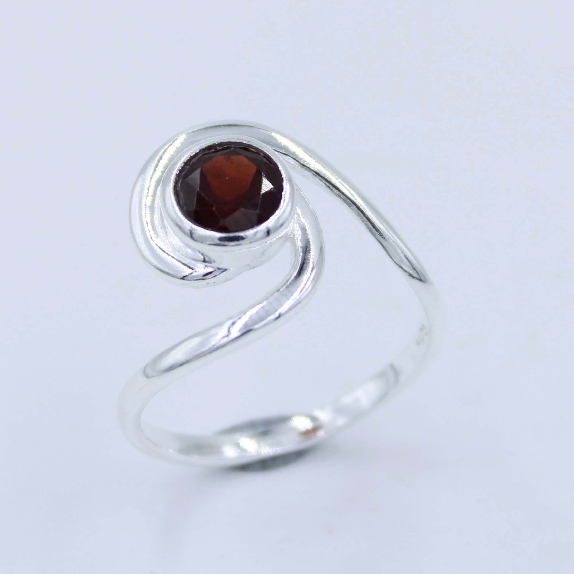 Natural Garnet Gemstone 925 Silver Ring