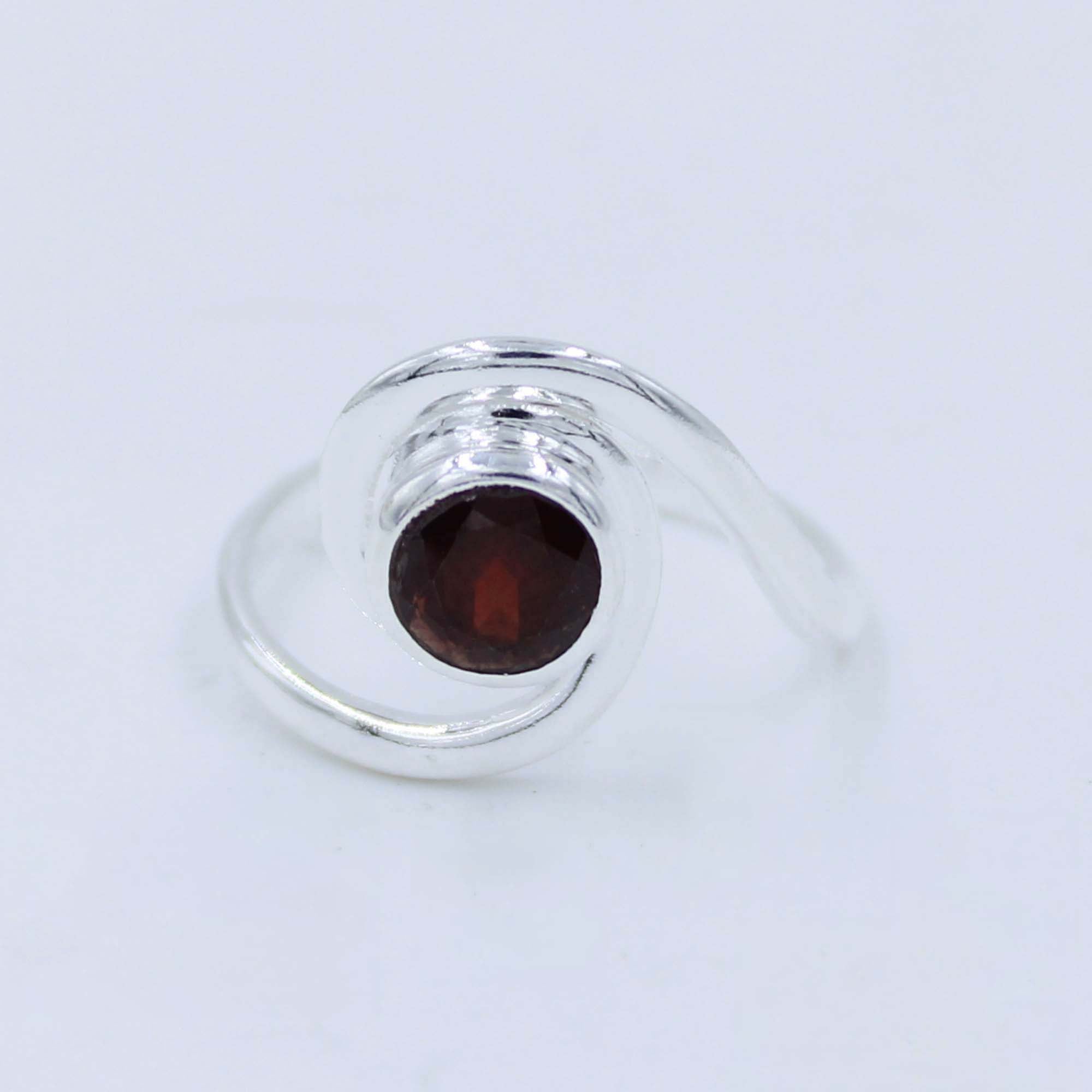 Natural Garnet Gemstone 925 Silver Ring