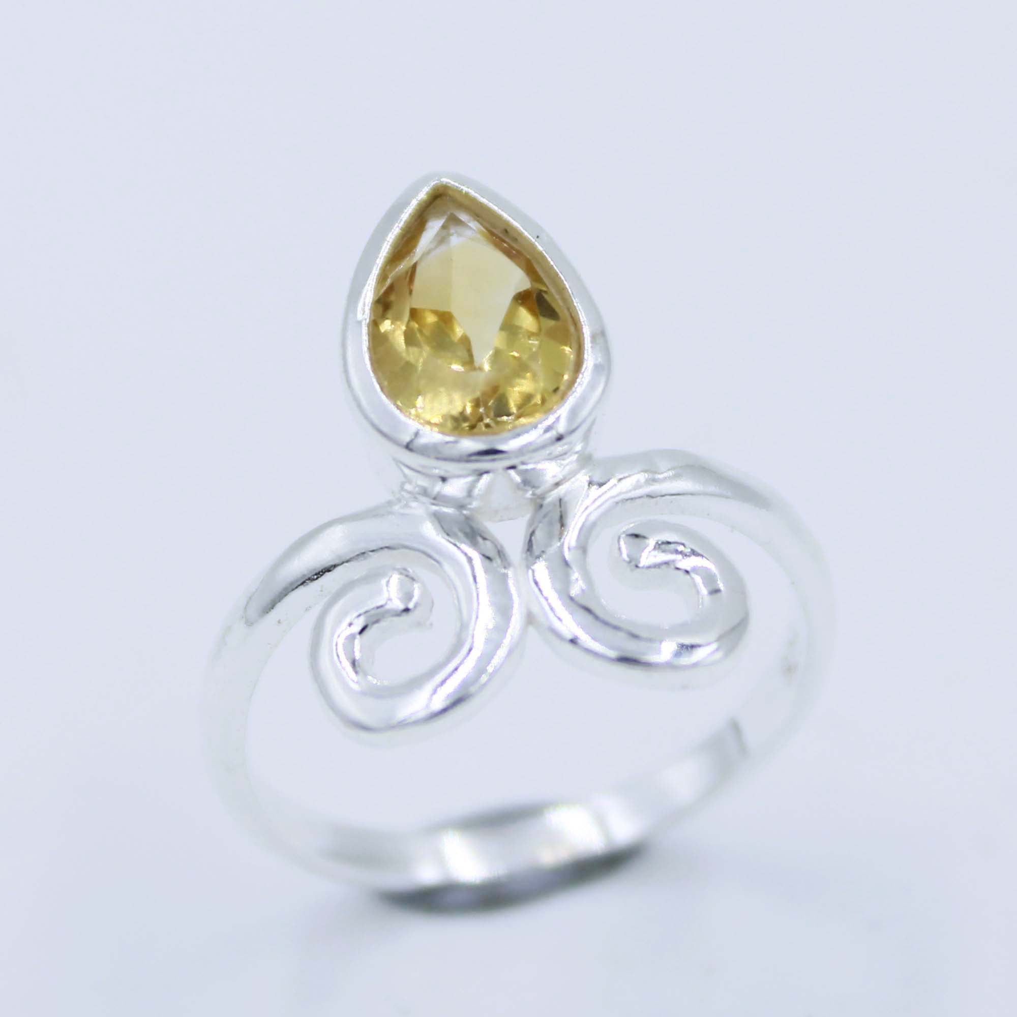 Citrine Quartz 925 Silver Women's Ring