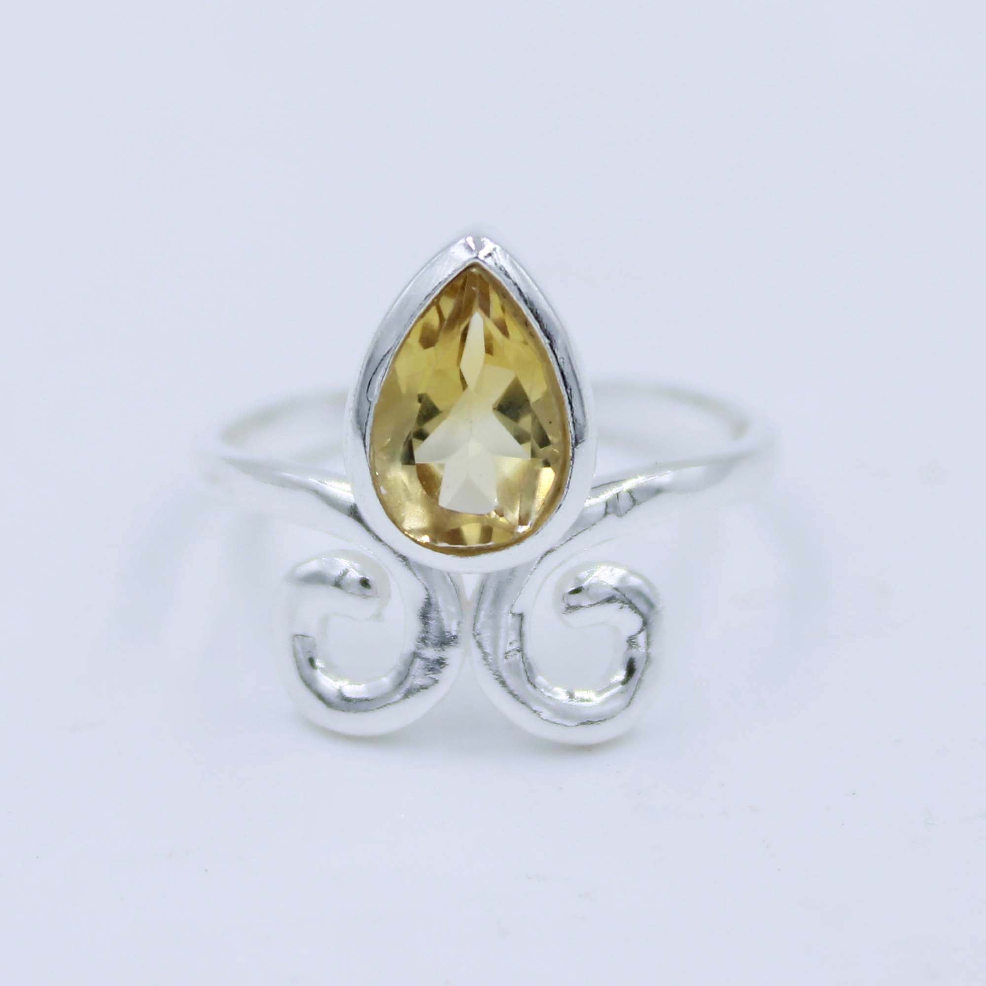 Citrine Quartz 925 Silver Women's Ring