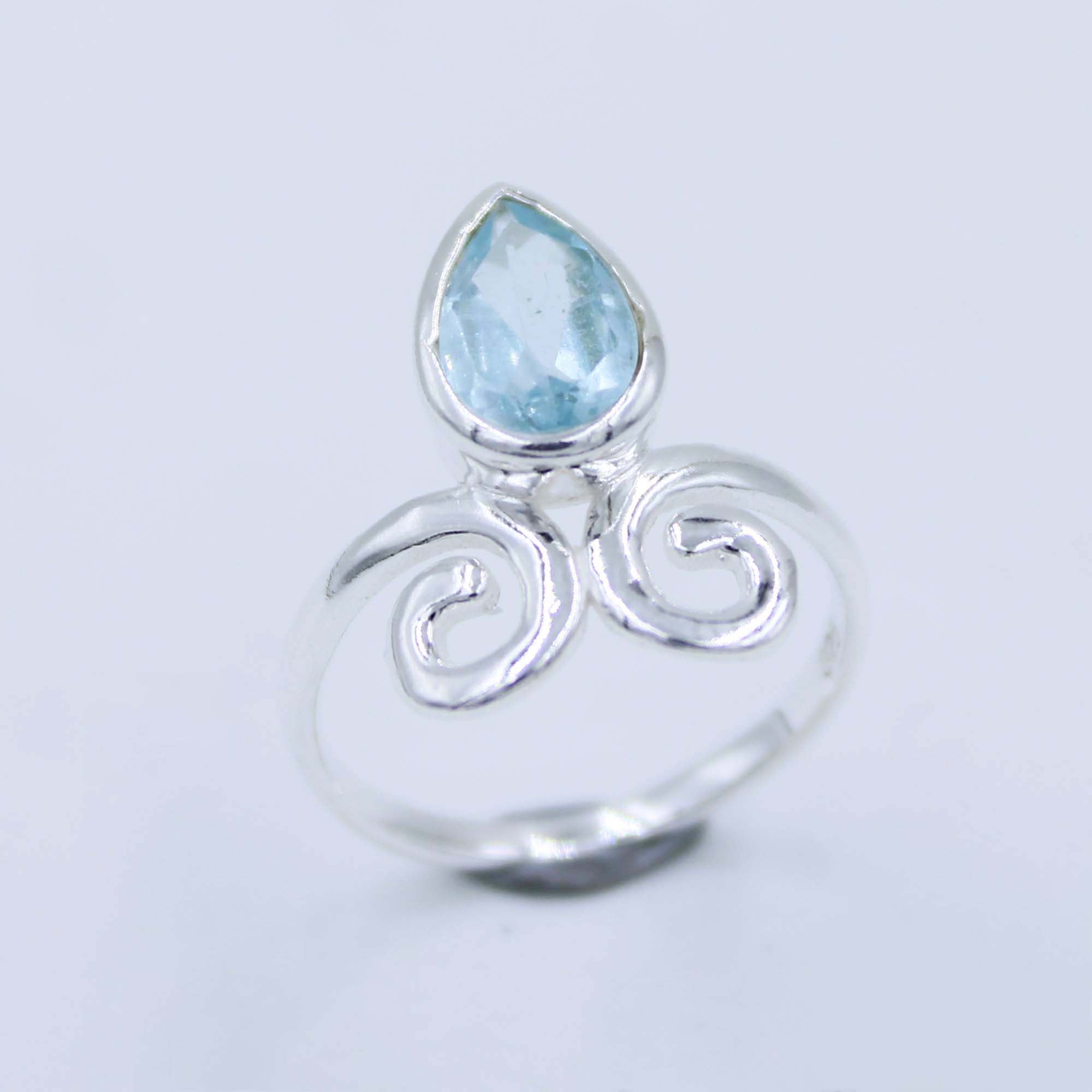 Blue Topaz 925 Silver Handmade Ring