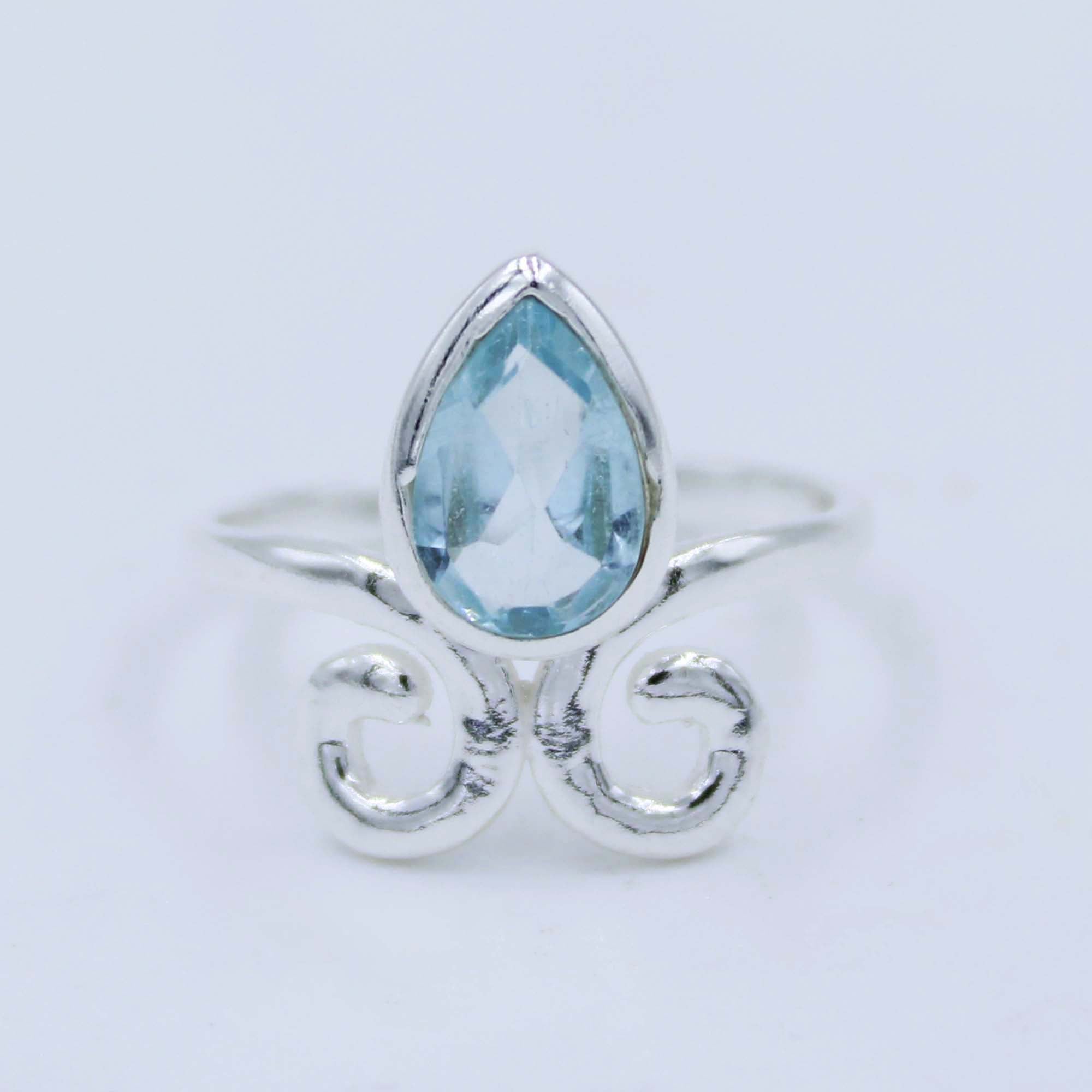 Blue Topaz 925 Silver Handmade Ring