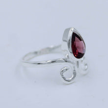 Natural Garnet Gemstone 925 Silver Women's Ring