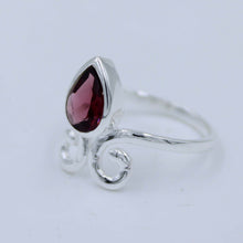 Natural Garnet Gemstone 925 Silver Women's Ring