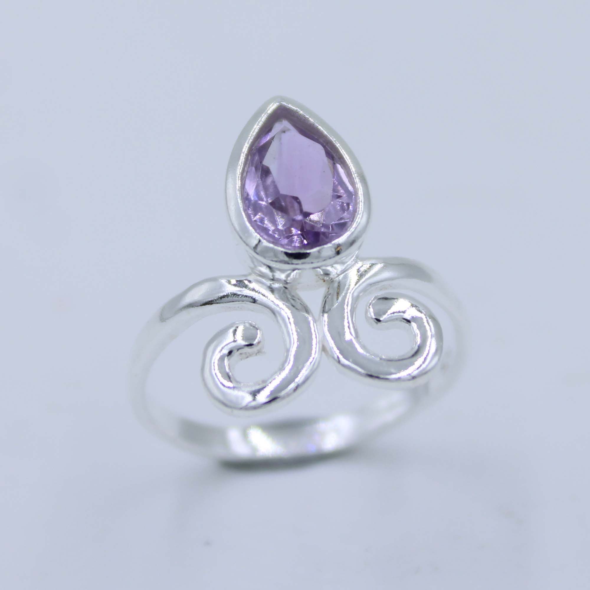 Purple Amethyst Stone 925 Silver Handmade Ring