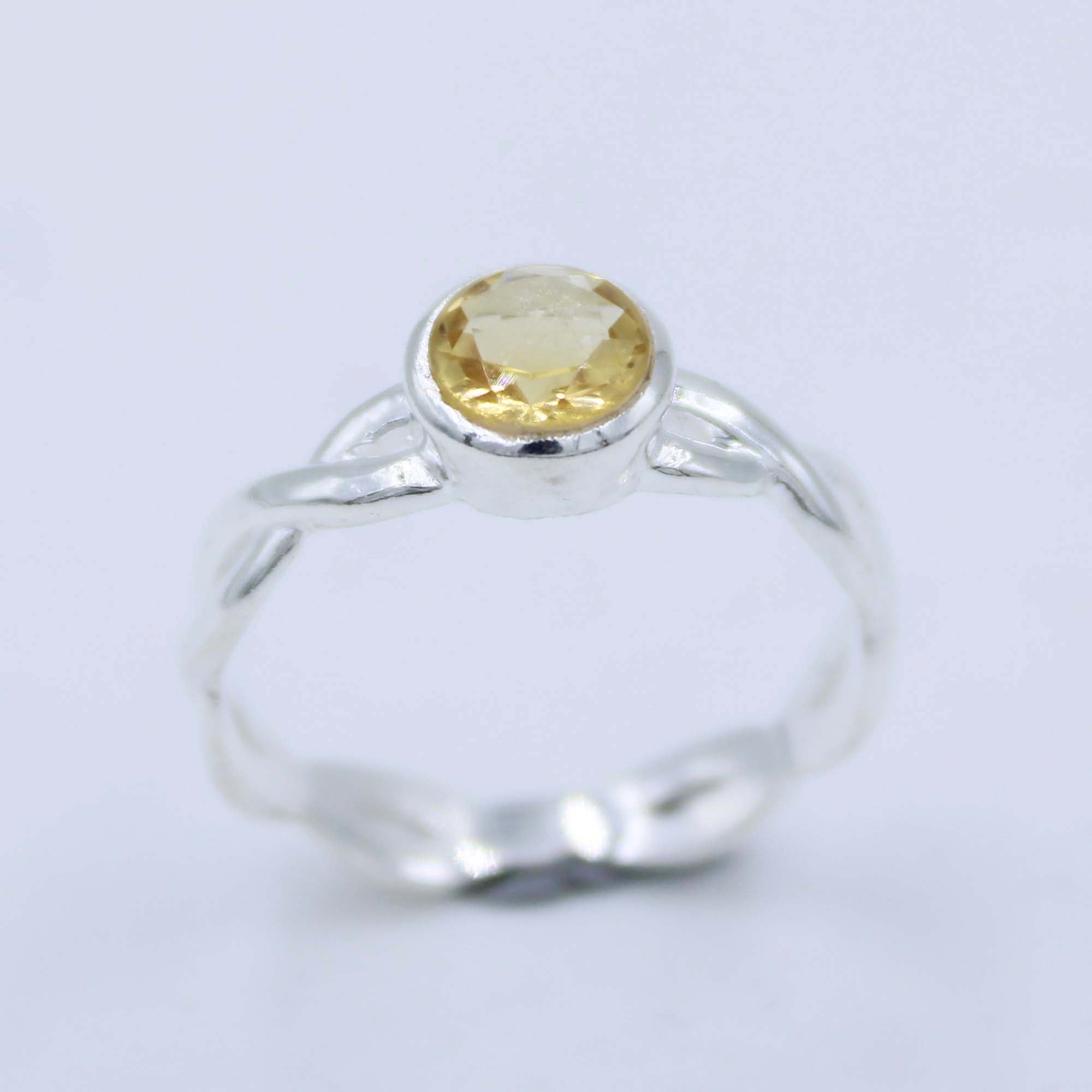 Natural Citrine Quartz 925 Sterling Silver Ring